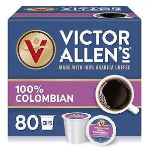 Cialde tazza Victor Allen 100% caffè colombiano numero 80 Keurig K SPEDIZIONE GRATUITA - Foto 1 di 4
