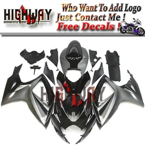 Fairings Fit Suzuki GSXR600 750 06-07 ABS Plastic Fairing Kit Bodywork Black se - Picture 1 of 6