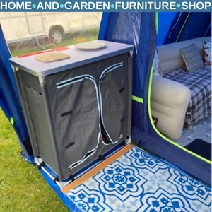 Camping Kitchen Cupboard Table with 3 Shelf Storage Travel Organiser for Outdoor - Picture 1 of 13