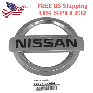 Front Grille Emblem for Nissan Sentra 2013 - 2019 Silver Chrome Logo - Picture 1 of 2