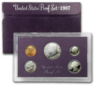 1987-S | Set di prova USA nuovo di zecca | 5 monete | confezione originale OGP | COA - Foto 1 di 4