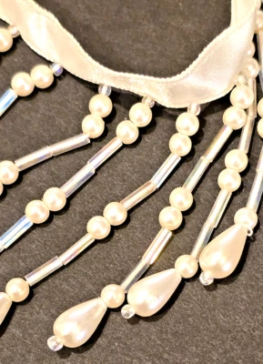 38"L Perla Crudo Cuentas Flecos 2.5" W Vidrio Colgante Borde Pantalla Hobby/Artesanía Foto 1 de 4