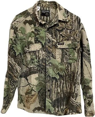 VTG Rattlers Brand Shirt Mens Realtree Camo Long Sleeve Heavy Flannel Sz M USA - Image 1 of 4