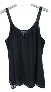 LANE BRYANT Women's Sheer Polyester Tank Top Keyhole Adjustable Strap Black 26 - Imagen 1 de 15