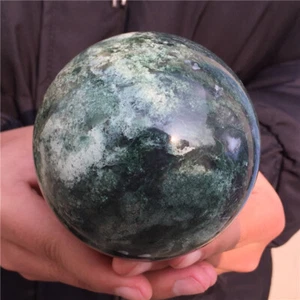 2LB Natural Aquatic Agate Ball Quartz Crystal Sphere Reiki Heal specimen - Picture 1 of 15