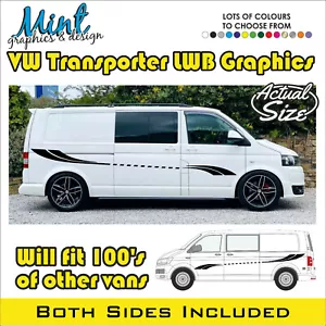LWB VW Transporter Camper MOTORHOME Side Stripes Decals Van Graphics NO P&P 074 - Picture 1 of 4