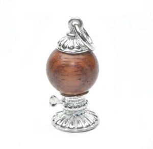 STERLING SILVER LUCKY TOUCH WUD WOOD OIL LAMP CHARM - Picture 1 of 3