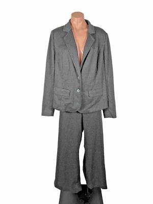 Lane Bryant Pantalón Traje Blazer 18 Pantalón 22/24 Elastizado Negro Gris Carrera Negocios Foto 1 de 4