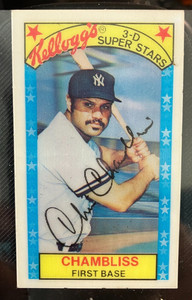 1979 Kellogg #37 Chris Chambliss MINT FLAT NO CRACKS GREAT CARD! YANKEES VINTAGE