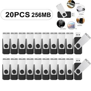 20PCS 256MB Girevole USB2.0 Flash Drive Pollice Memory Stick Pen Drive Metallo U Disk - Foto 1 di 13
