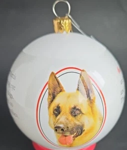 Deutscher Schäferhund Weihnachtsschmuck bruchsicher Hartplastik mit Aufkleber 3" x 3" - Bild 1 von 4