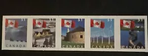Canada stamp Booklet Pane of 5 #2139av Flag over New Glasgow, PEI, N.B, Manitoba - Picture 1 of 1