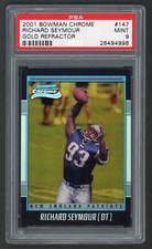 2001 Bowman Chrome Richard Seymour Gold Refractor RC 24/99 PSA 9 MINT