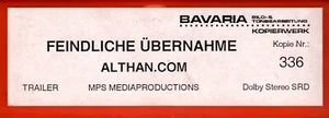 Kino # 35mm # Trailer # Feindliche Übernahme # Flat # Trailer # 2000 # neu - Bild 1 von 5