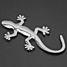 3d Lizard Gecko Silver Metal Decal Badge Logo Emblem Race Car Sticker