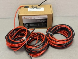 ZIGPEO 16 AWG Solid Core Wire Box - Has 2-Rolls-1 Red & 1 Black & 3 Bundles - Picture 1 of 4