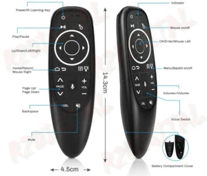 TELECOMANDO VOCALE Wireless 2.4G con Giroscopio per TV PC SMART TABLET GAMEPAD - Picture 1 of 8