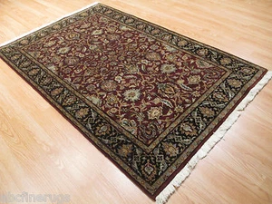 4x6 Floral Intricate Allover-Pattern Handmade Knotted Wool Oriental RUG 580614 - Picture 1 of 12