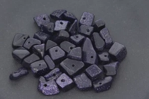 10 g (32,50 € */ 100 g) Blaufluss Splitter gebohrt für Schmuck Herstellung OS243 - Bild 1 von 1