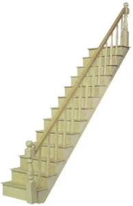 Puppenhaus Miniatur 1:24 Maßstab Klassisch Holz Treppe Set Treppengeländer - Bild 1 von 8