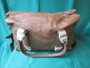 Ladies' Handbag - brown faux leather - Picture 1 of 3