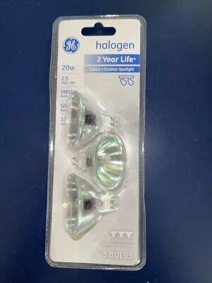GE Halo Spotlight 20 Watts Spot MR16 12V Bulbs 3-Pack NOS - Image 1 of 2