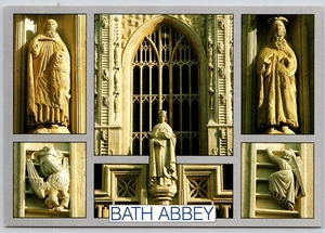 Cartolina Abbazia Patroni Santi e Angeli Sculture Bagno Inghilterra Regno Unito - Foto 1 di 2