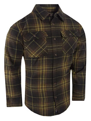 Camisa masculina xadrez flanela muito macia Burnside dois botões aba bolsos ajuste fino - Imagem 1 de 4