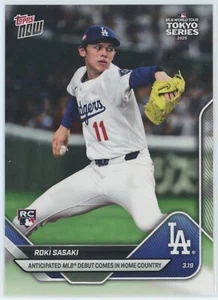 ROKI SASAKI 2025 Topps Now Tokyo Series Rookie Card #3 - Picture 1 of 2