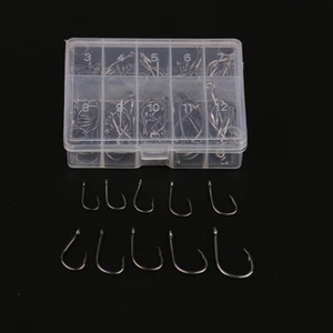 100pcs/set mixed size #3~12 high carbon steel carp hole fishing hooks pack N_ Q6 - Photo 1/11