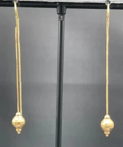 Einzigartige massive 14k Gelbgold Kugel Ohrhänger - Bild 1 von 3