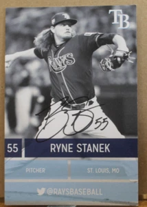FOTO AUTÓGRAFA TAMPABAY RAYS RYNE STANEK 3"X5" - Imagen 1 de 1