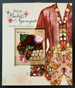** Malaysia 2013 2015 The Baba & Nyonya Heritage RM35 Embroidery MS  - MNH - Picture 1 of 4