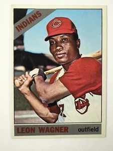 1966 Topps Baseball Card #65 Leon Wagner, Cleveland Indians Outfield, Excellent - Picture 1 of 2