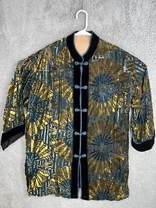 Vintage Bob Mackie Art Deko Gr. Large BURNOUT VELOUR TUNIKA BLUSE PARTY KLASSIKER 2tlg - Bild 1 von 17