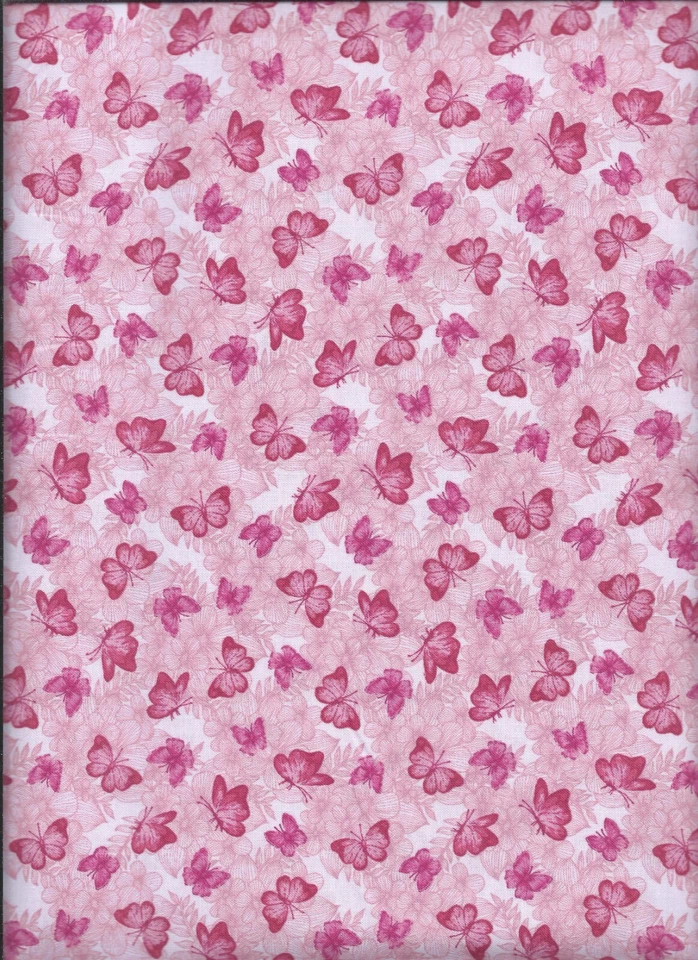 "Judy's Blooms", mariposa, rosa, Benartex, tela por comprar Foto 1 de 1