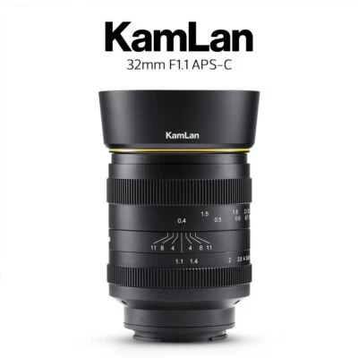 US KamLan 32mm F1.1 APS-C Manual Focus Camera Lens for Fujifilm Fuji XF Mount - Image 1 of 4