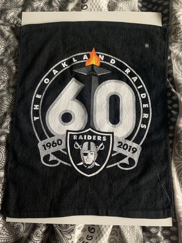 NFL Oakland Raiders 60th Anniversary Rare Towel MNF 1st Game 9-9-19 Cover