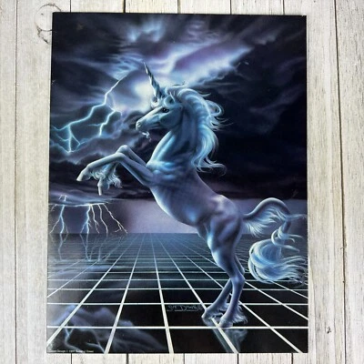 Carpeta portafolio vintage Mead fantasía unicornio #33296 años 90 Susan Dawe artista difícil de encontrar Foto 1 de 4