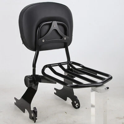 For Harley Sportster XLH883 XL 1200 Custom Backrest Sissy Bar Pad Luggage Rack Foto 1 de 4