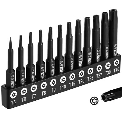 12-Piece Tamper Proof Torx Bit Set Premium S2 Alloy Steel Security Star Bits2... - Image 1 of 4