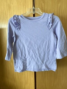 Girls Old Navy Lavender Purple 3/4 Sleeve Shirt With Ruffle Detail Size 8 - Picture 1 of 5