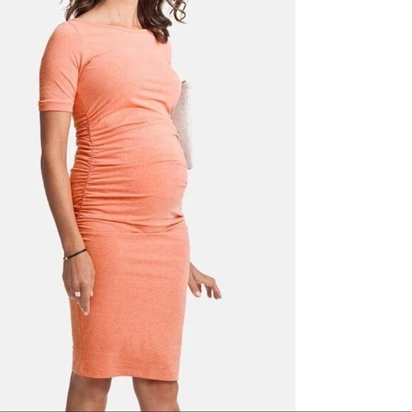 Isabella Oliver Salmon Coral Maternity Stretch Maternity Dress US 2 portugal - Image 1 of 4