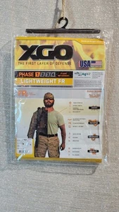 XGO FR Phase 1 Mens Med Wicking Stretch Anti-Microbial Beige Long Sleeve Shirt - Picture 1 of 13