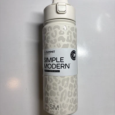 Simple Modern Summit white leopard 18oz Water Bottle Stainless Steel Insulated