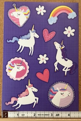 Designer Greetings Sticker Sheet Unicorn Crafts Planner Supply Scrapbook Journal - Image 1 of 4