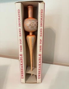 Vintage Yuletide Mid Century Unbreakable Tree Topper Orange Plastic 2812 - Bild 1 von 11