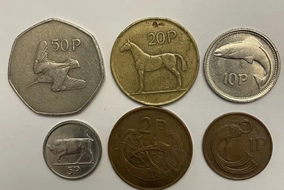 Set of 6 Irish Coins  From 1 pence to 50 pence 1978-1995 (#I400) - Image 1 of 2