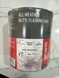 Resisto Flashing Tape 6" x 75' All Weather, White Super Adhesive, CASE OF 8 - Picture 1 of 1