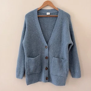 New Abercrombie & Fitch Chunky Knit Soft A&F Wool Blend Oversized Blue Size M - Picture 1 of 10